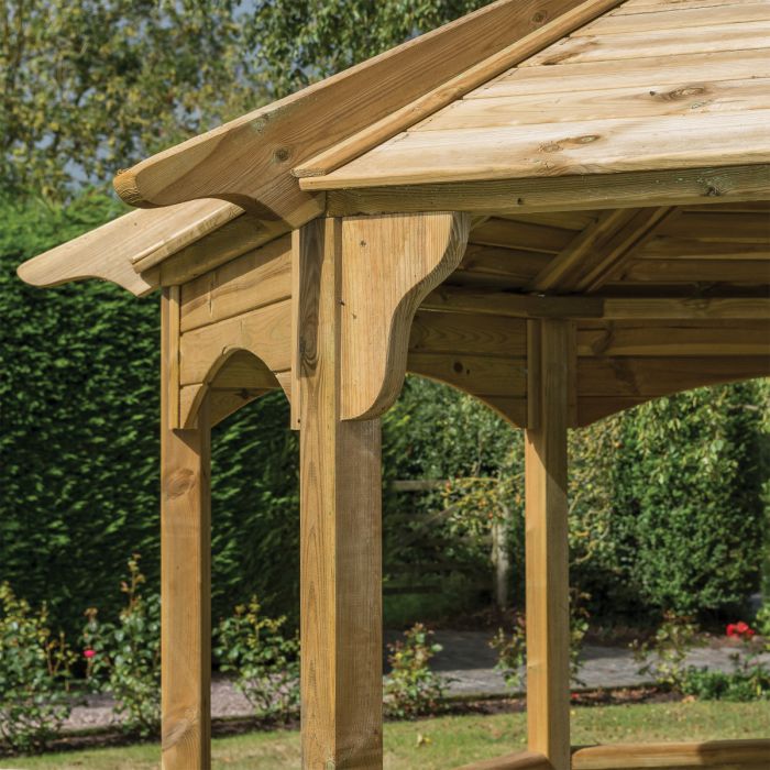 Octagonal Wooden Gazebo With Half Trellis Panels