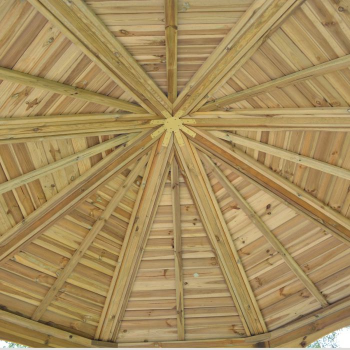 Octagonal Wooden Gazebo With Half Trellis Panels