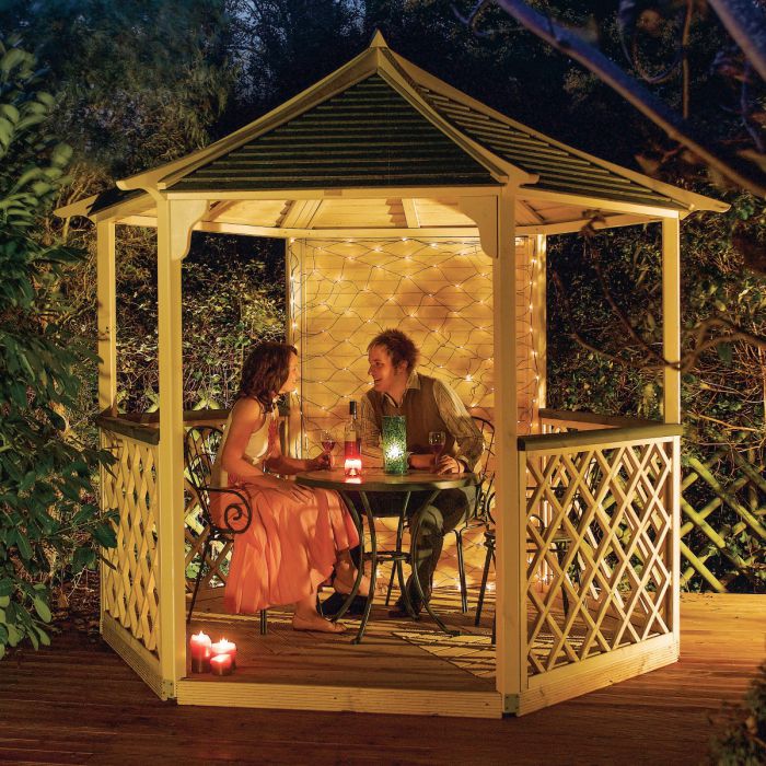 Hexagonal Wooden Gazebo - 2700 x 3000 x 2600mm