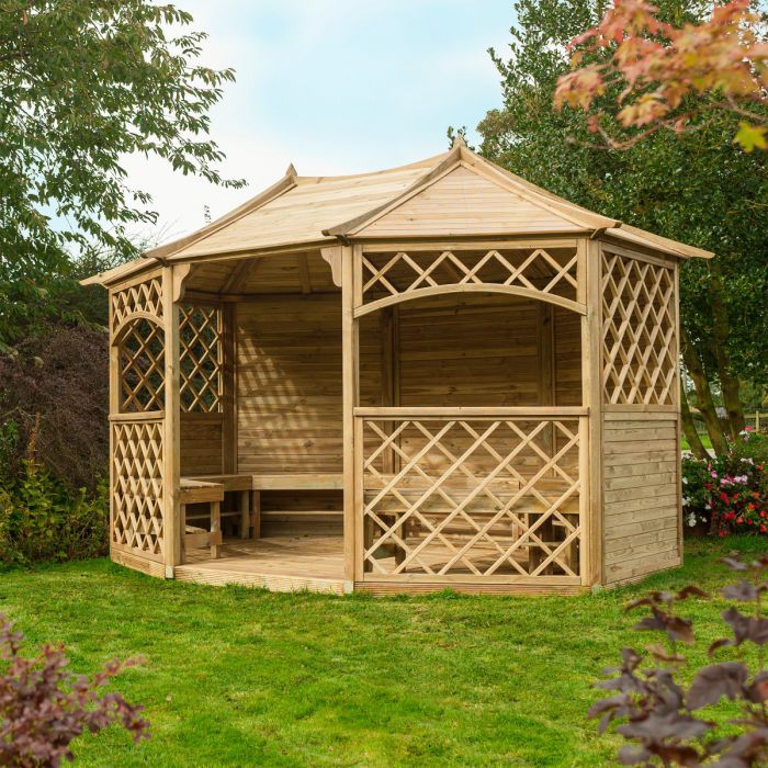 8 Sided Natural Timber Gazebo - 2700 x 3940 x 3000mm