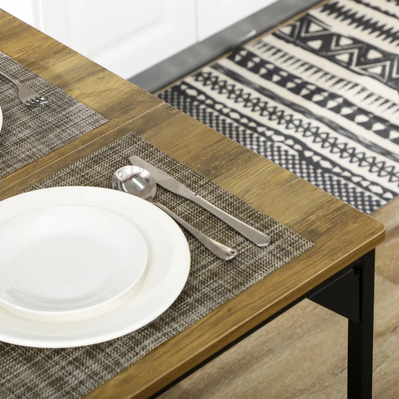 Natural Dining Table and Bench Set for 4 - Space Saving Kitchen Furniture with 2 Benches - Perfect for Dining Rooms