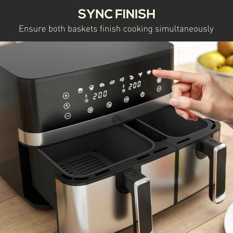 8.5L Dual Basket Air Fryer - Sync & Multi-Menu Cooking for Perfectly Crispy Meals Every Time