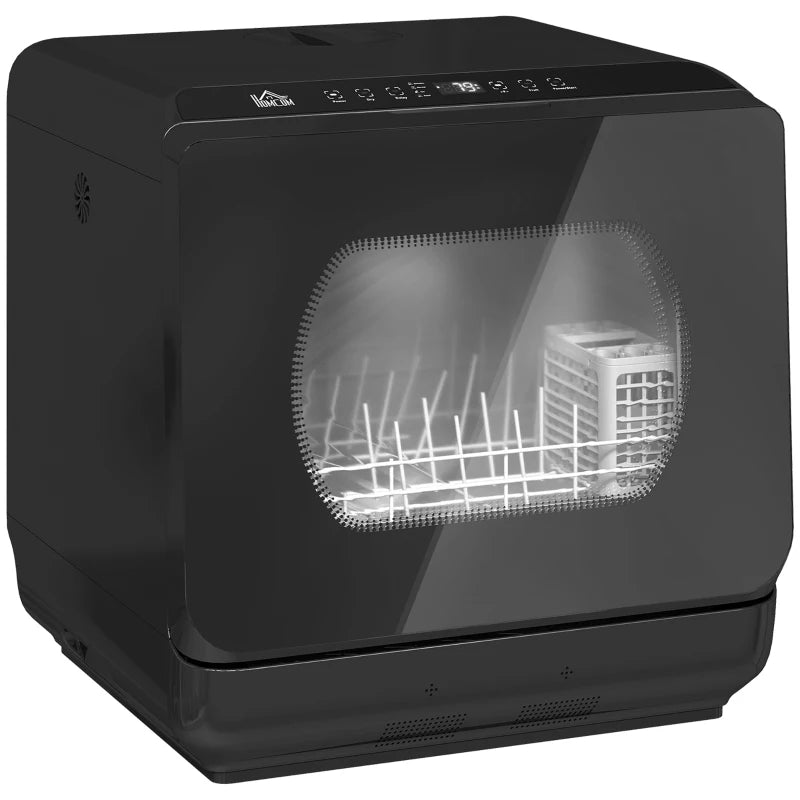 Compact Mini Countertop Dishwasher with 6L Water Tank 6 Programs 4 Place Settings Black