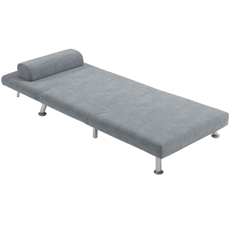 Stylish Grey Velvet-Feel Sleeper Chair for Comfortable Seating and Relaxation