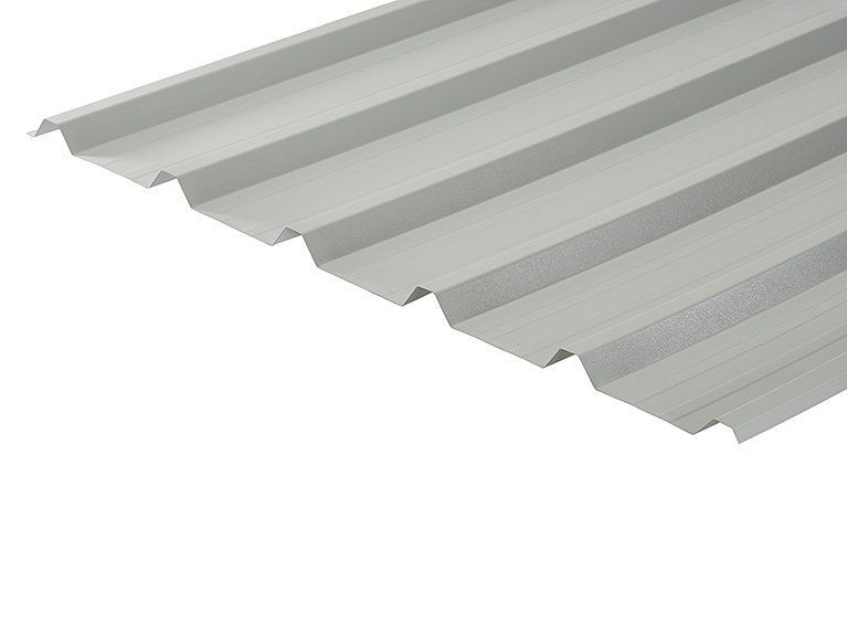 32/1000 Box Profile PVC Plastisol Coated 0.7mm Metal Roof Sheet Goosewing Grey