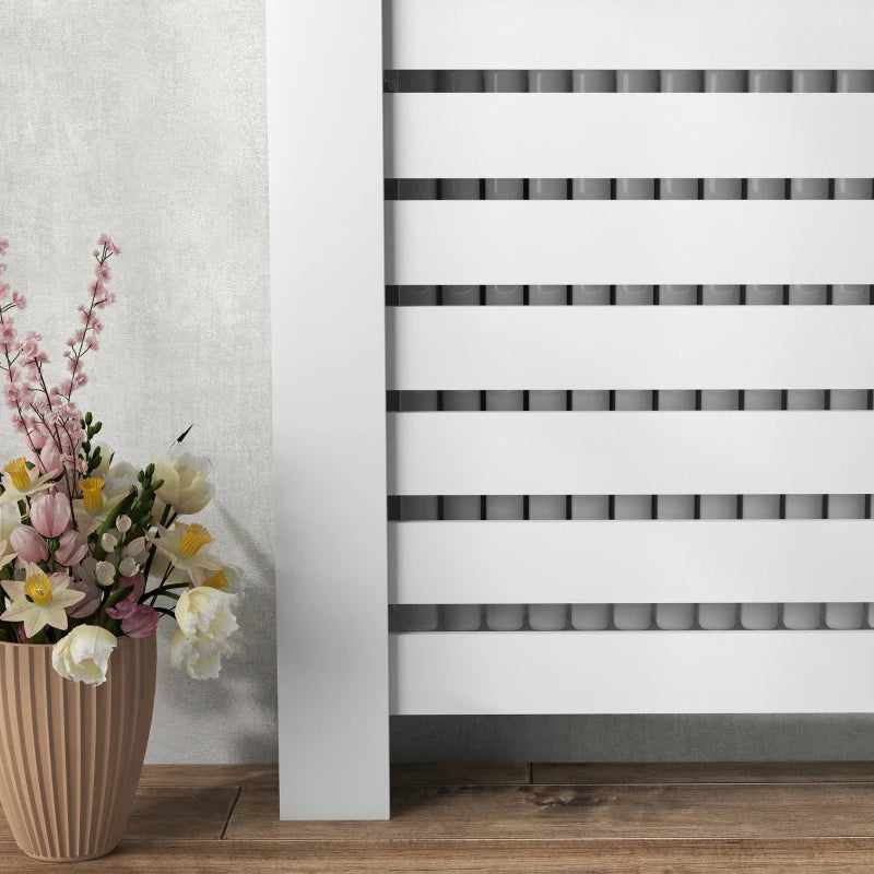 Elegant White Radiator Cover with Drawer 95.5H x 111Wcm for Home Decor