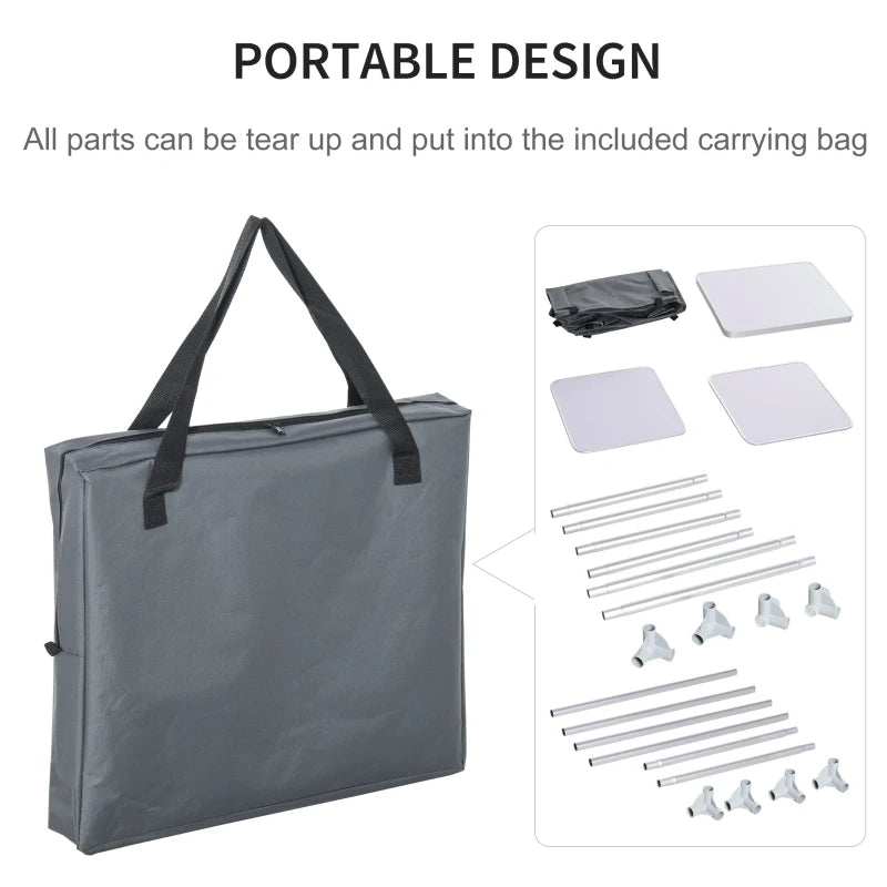 2-Shelf Aluminum Camping Cupboard - Portable Kitchen Station & Storage Organizer for BBQs, Picnics, and Backyards with Carrying Bag