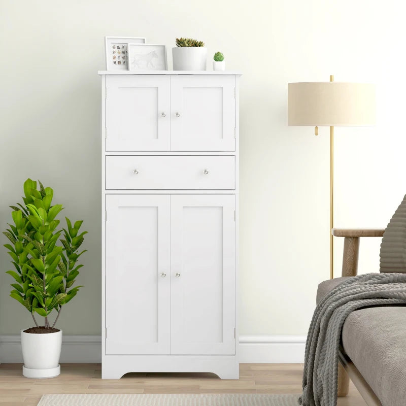 Multi-Storage Freestanding Kitchen Cabinet - Elegant White Design for Organized Kitchen Storage & Space Saving Solutions