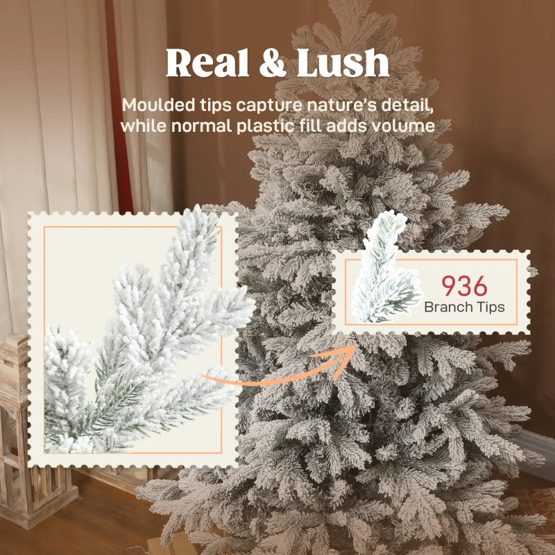 5ft Snow Flocked Artificial Christmas Tree - Realistic Holiday Decor for Festive Home Decoration