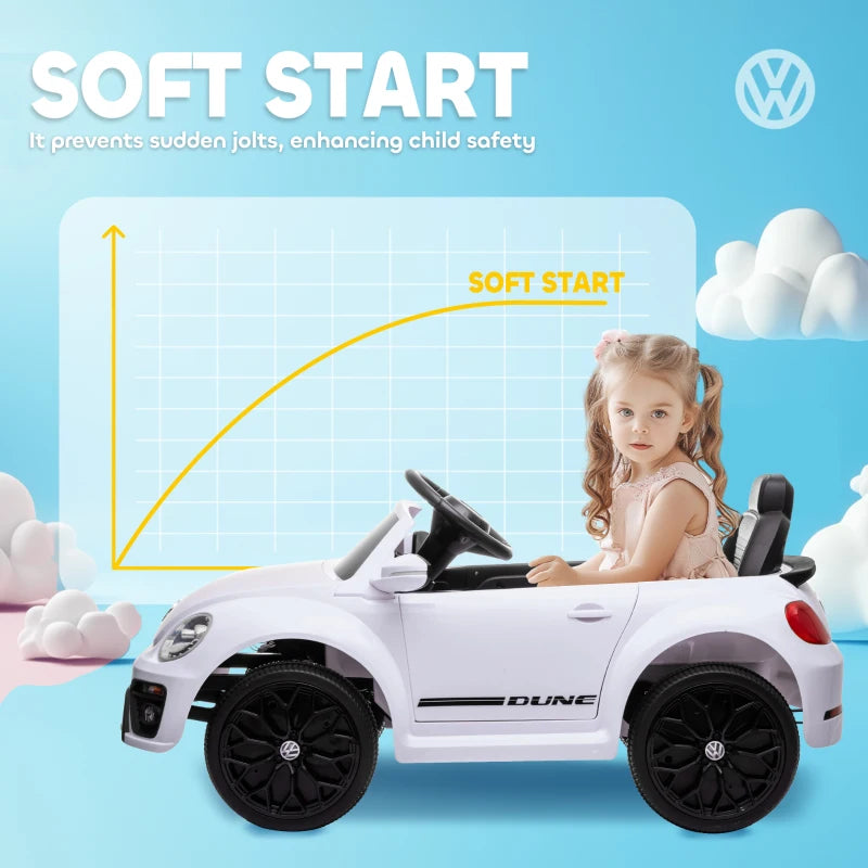 Licensed Volkswagen Beetle 12V Ride On Car with Remote Control and Suspension Wheels