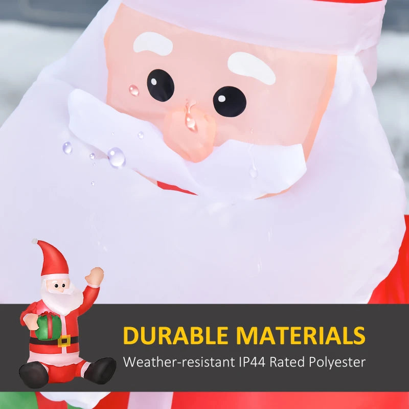 4ft Inflatable Christmas Santa Claus with LED Lights - Holiday Outdoor Yard Decoration & Gift for Festive Cheer