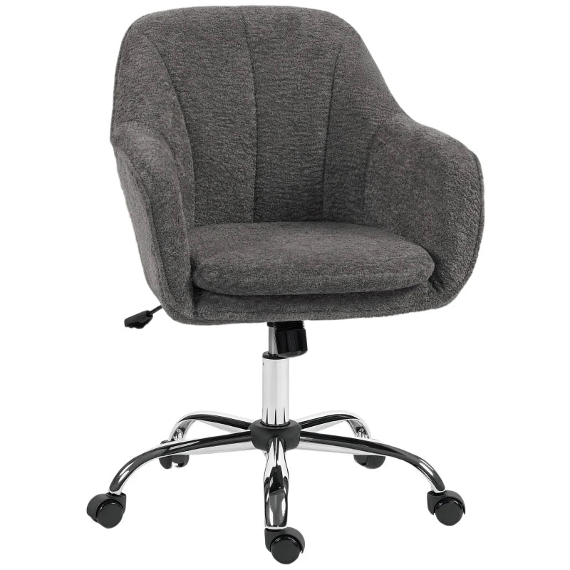 Luxurious Velvet-Feel Office Chair in Grey - Ergonomic Design for Comfort and Style - Perfect for Home or Office