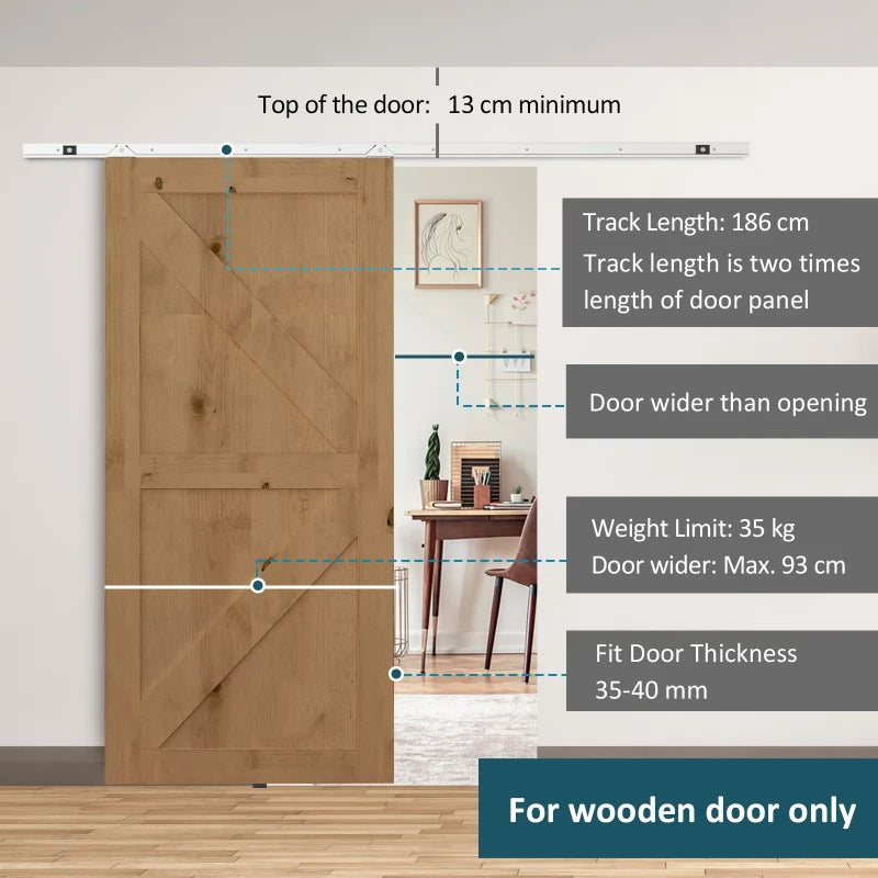 Modern Sliding Barn Door Hardware Kit for Home