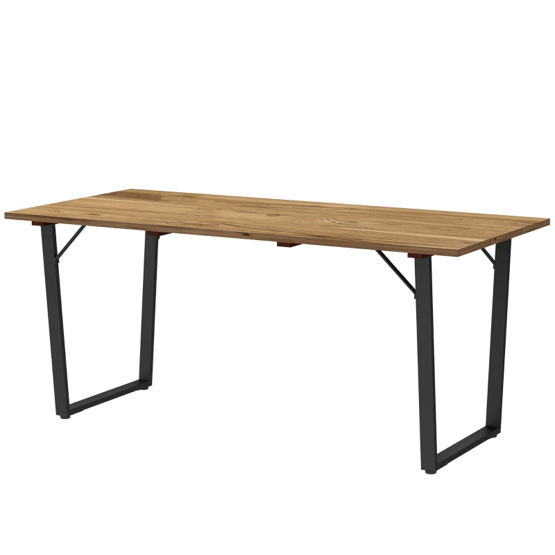 Large Outdoor Dining Table for 6 - 175x80 cm Fir Wood with Parasol Hole, Brown