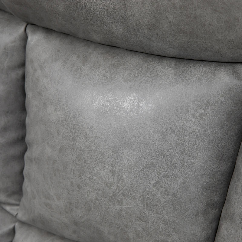 Thick Padded Faux Leather Recliner Armchair in Light Grey for Ultimate Comfort and Style