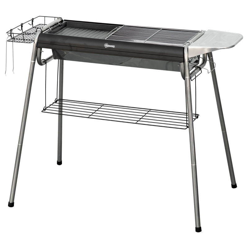 Black Charcoal BBQ Grill - Portable Outdoor Grill for Perfect Grilling and Smoking