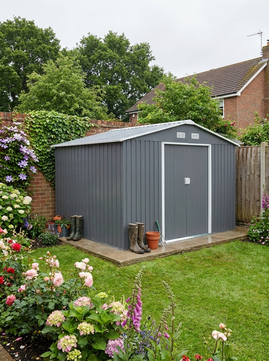 13 x 11ft Corrugated Metal Garden Storage Shed