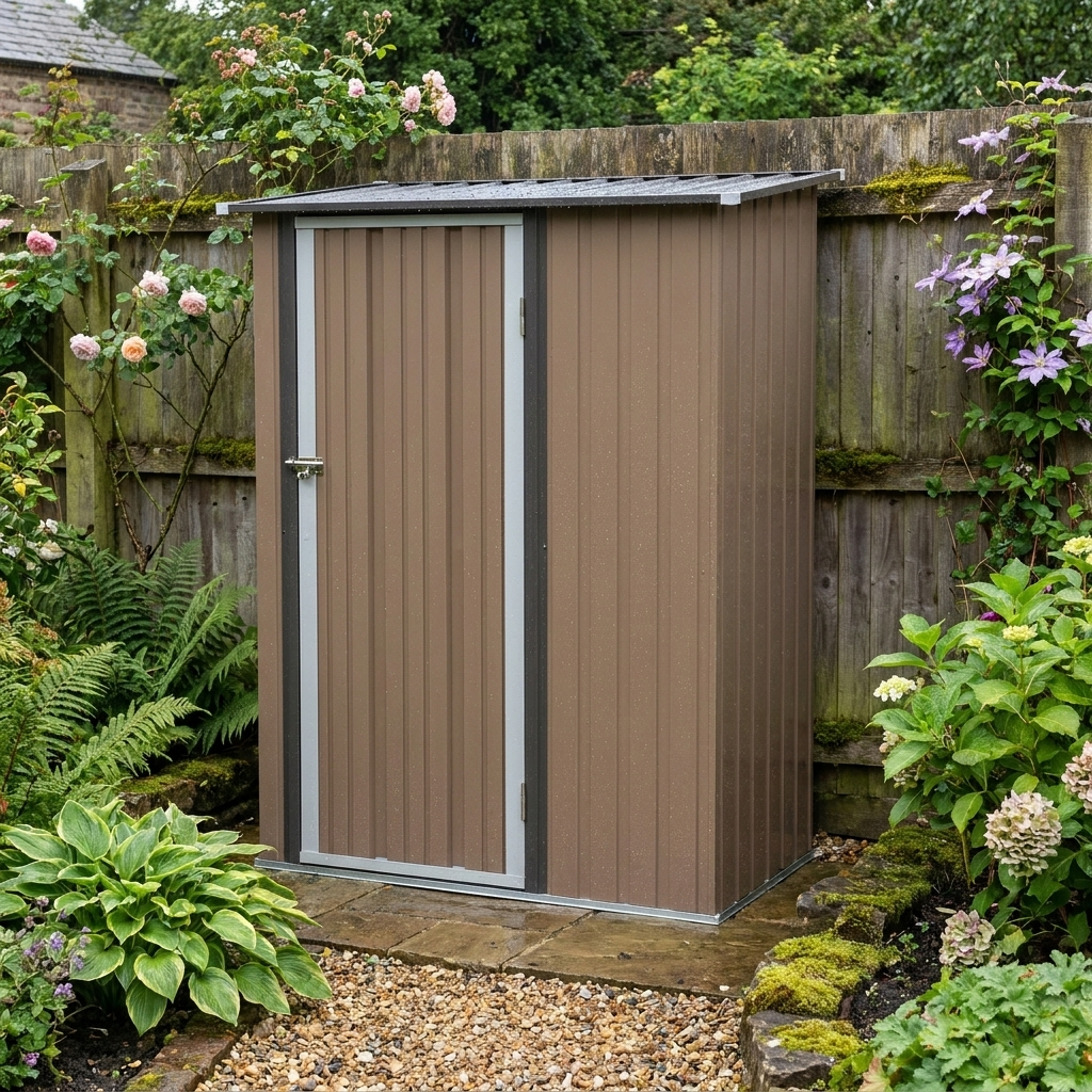 Brown 5ft x 3ft Metal Shed