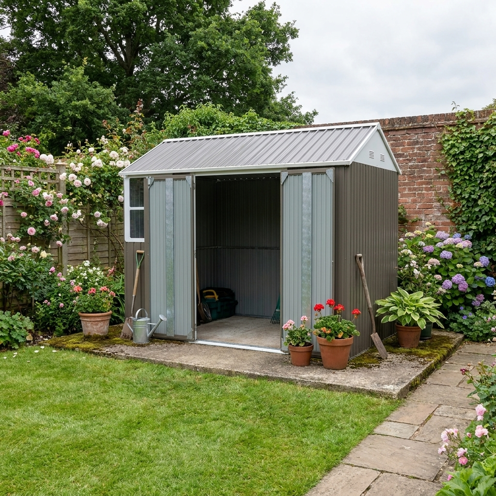 8ft x 6ft Galvanised Garden Shed