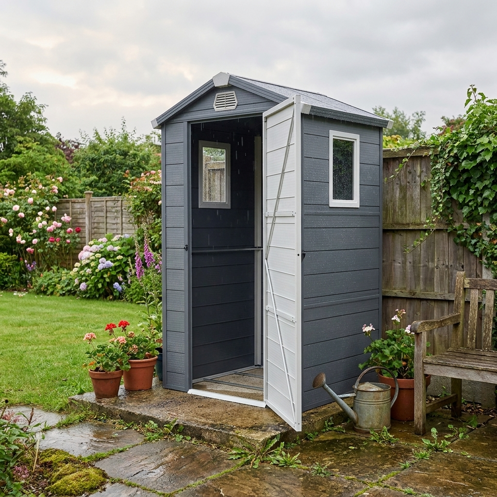 4ft x 3ft Grey Storage Shed