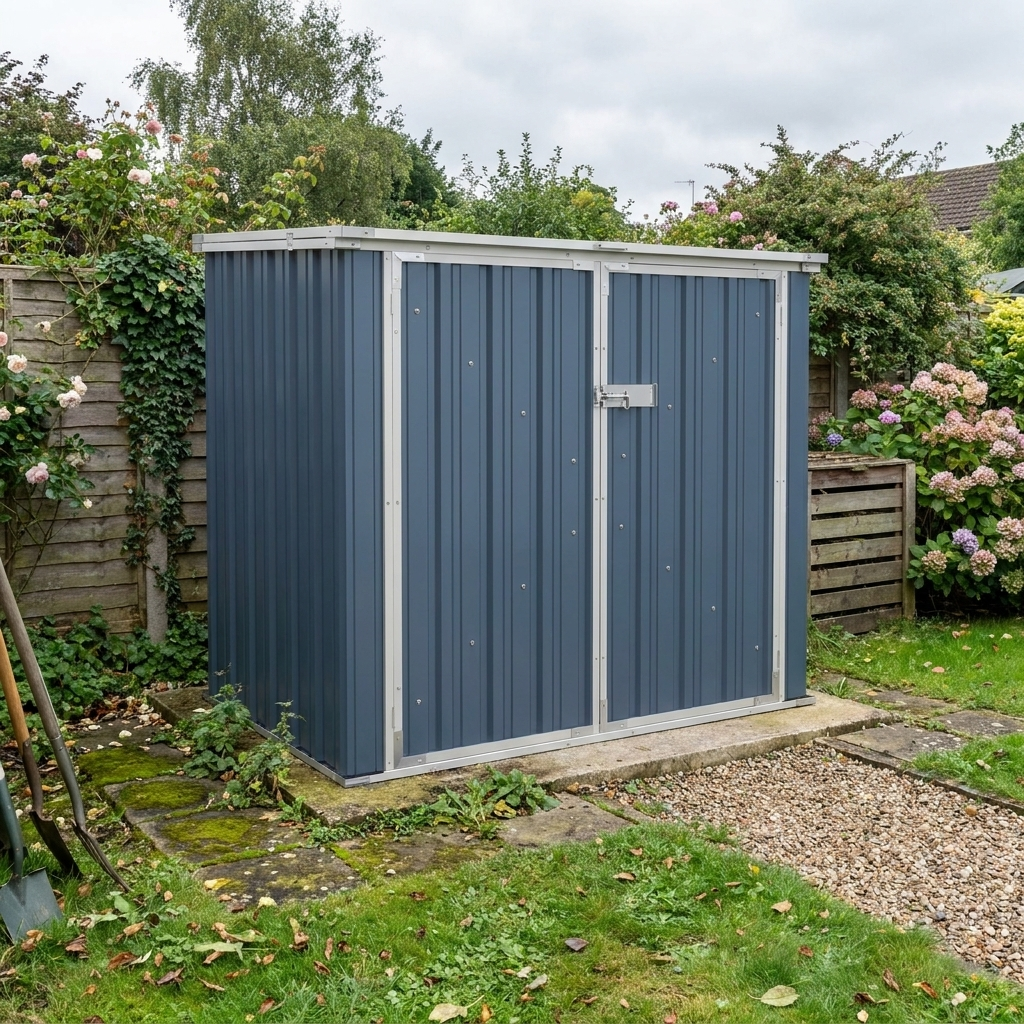 Grey 5ft x 3ft Bin Storage Shed - Metal