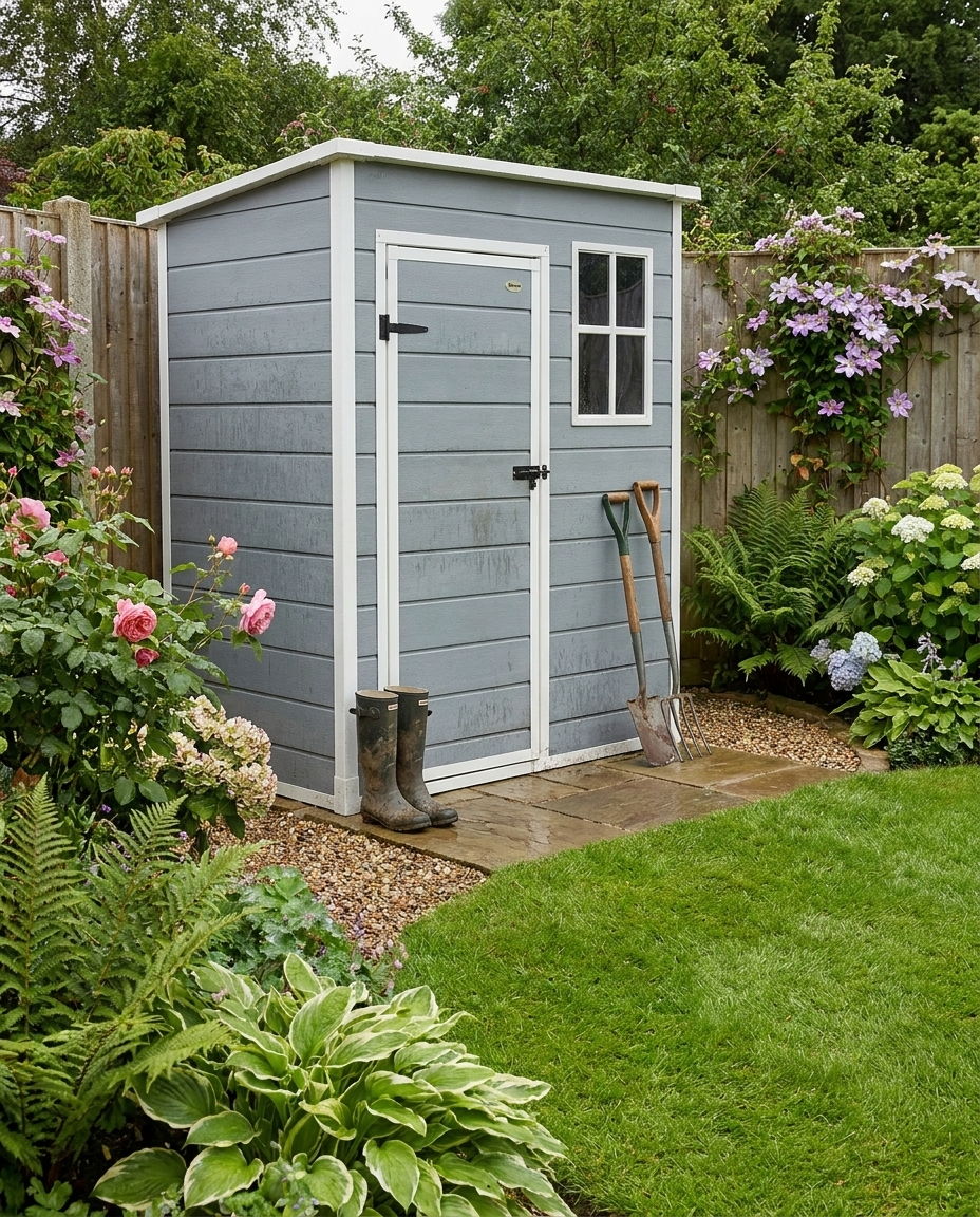 Grey 5' x 3' Outdoor Garden Storage Shed