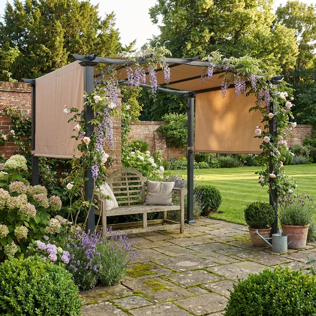 Retractable Steel Pergola With Shade