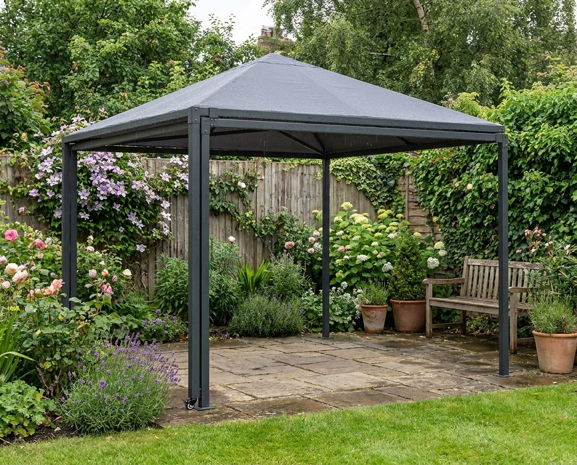 Extendable Metal Hard Top Gazebo with Wheels, UPF30+