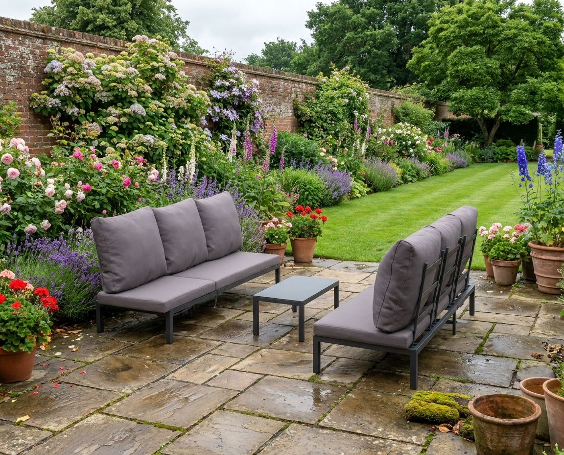 Three-Piece Aluminium Lounger Set With Reclining Backs