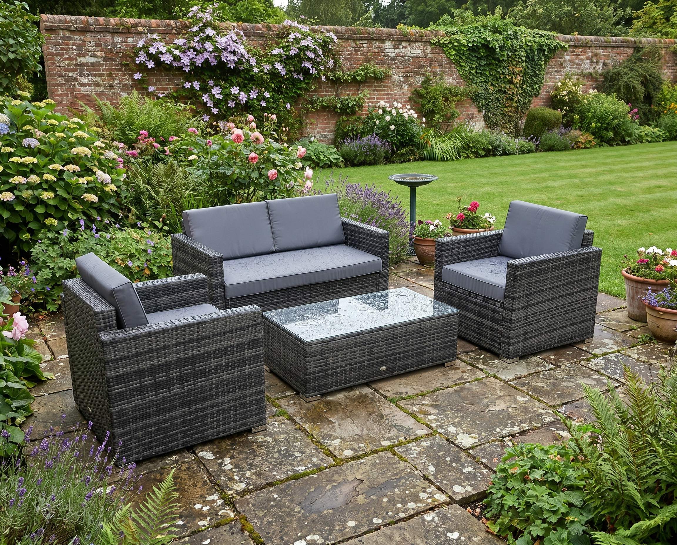 Grey 4 Piece Detachable Furniture Set With Cushions