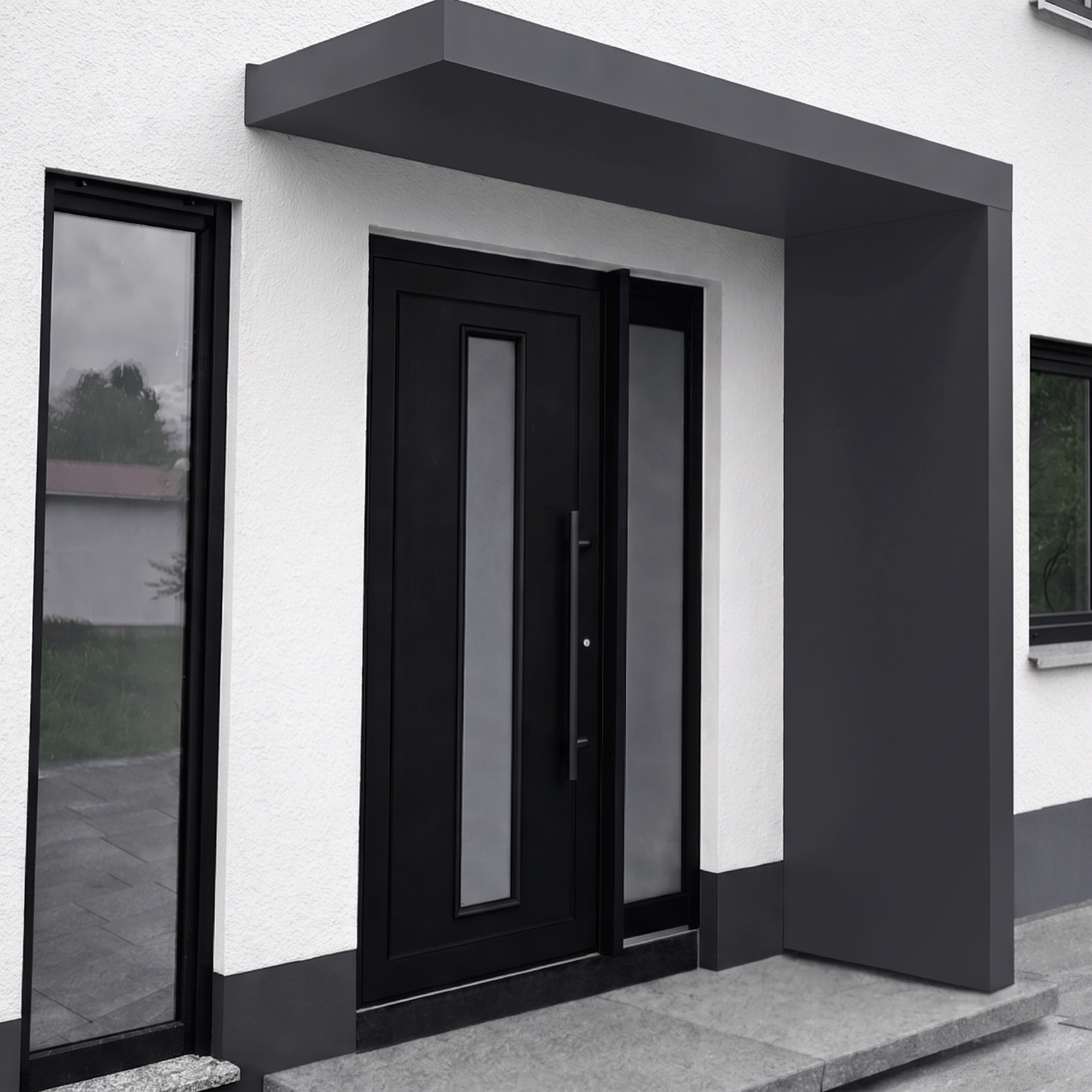 Custom Made 200x90cm - Aluminium Canopy With LED Light Strip & Side Panel