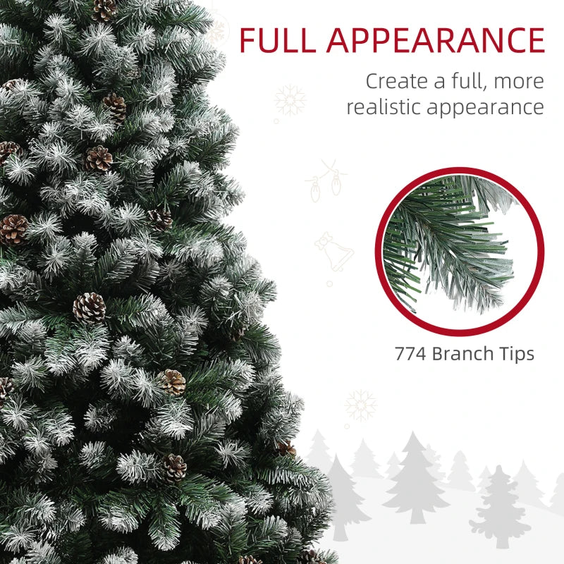 6ft Snow-Dipped Artificial Pine Christmas Tree - Realistic Holiday Decor for Festive Home Decoration