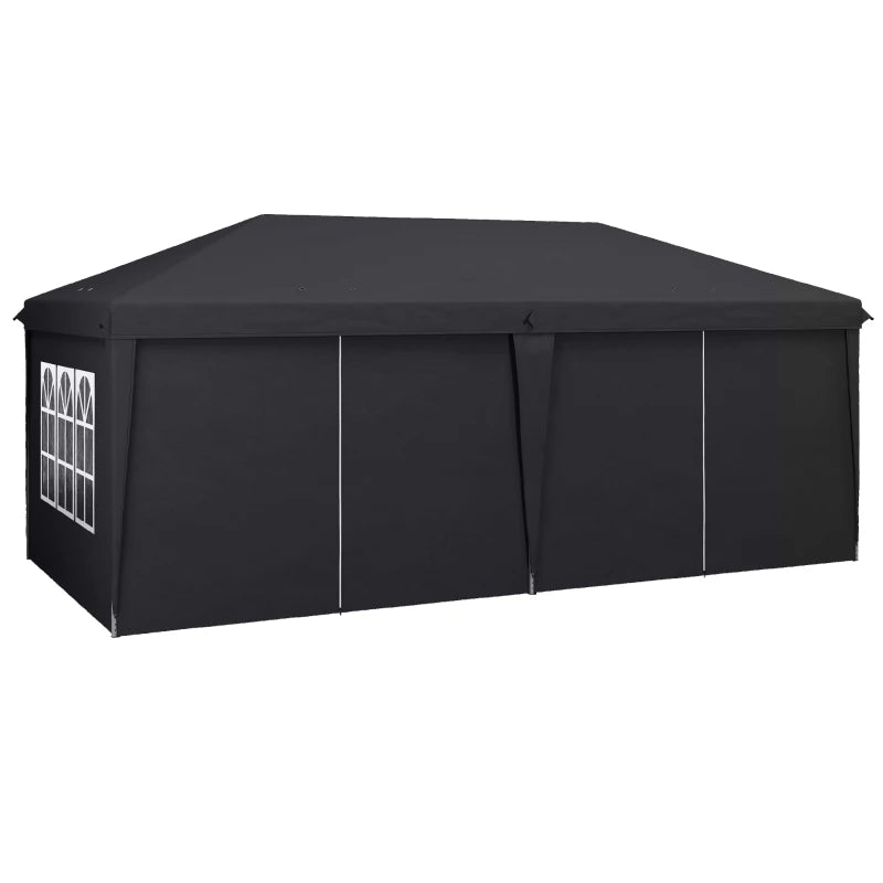 Grey 3x6m Pop-Up Gazebo with Curtain Walls and Windows