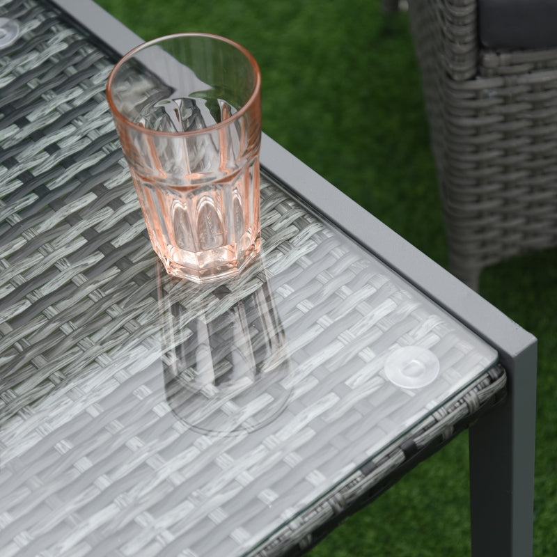 Grey Rattan Outdoor Patio Side Table