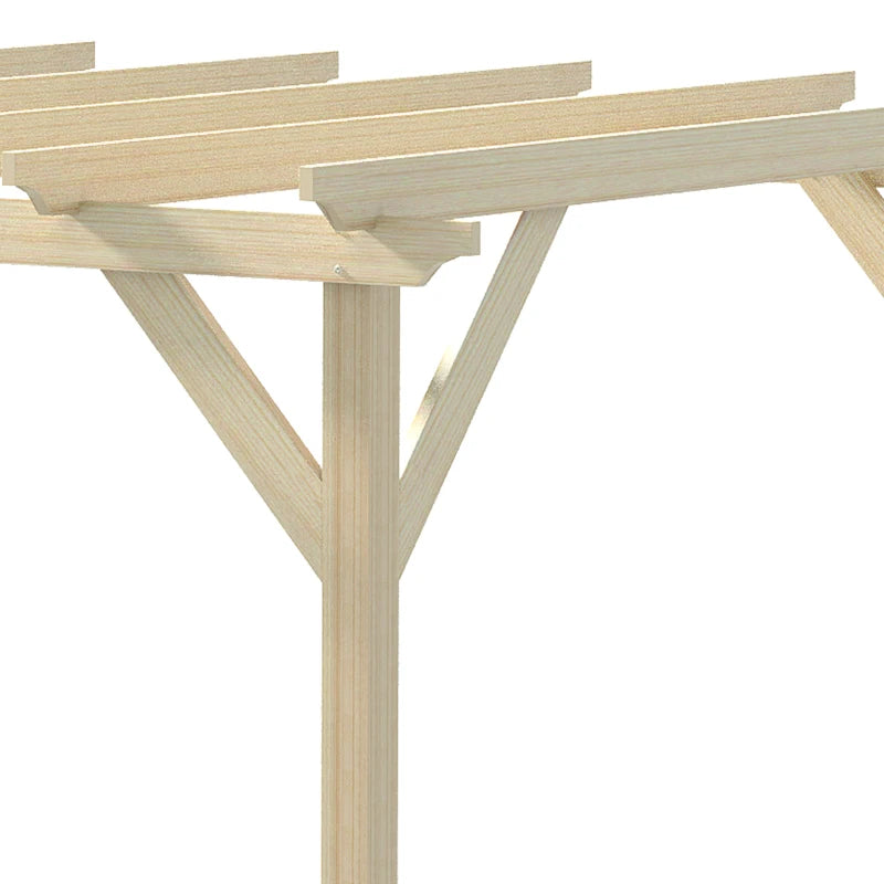 Wooden Garden Pergola Kit - Natural Wood Outdoor Gazebo for Climbing Plants