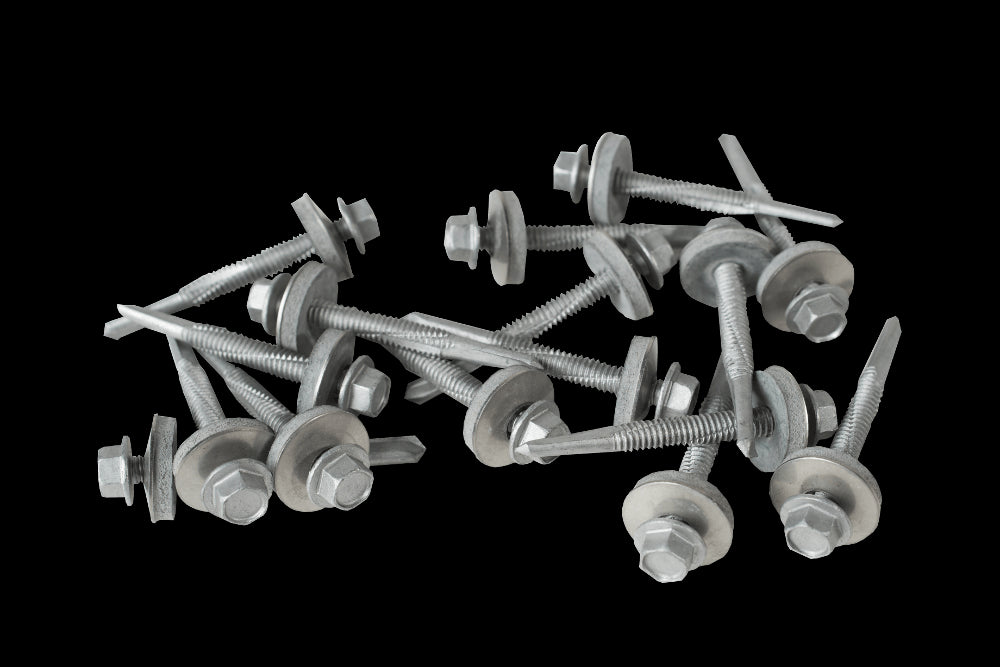 55mm screws for heavy steel with a 19mm bonded washer