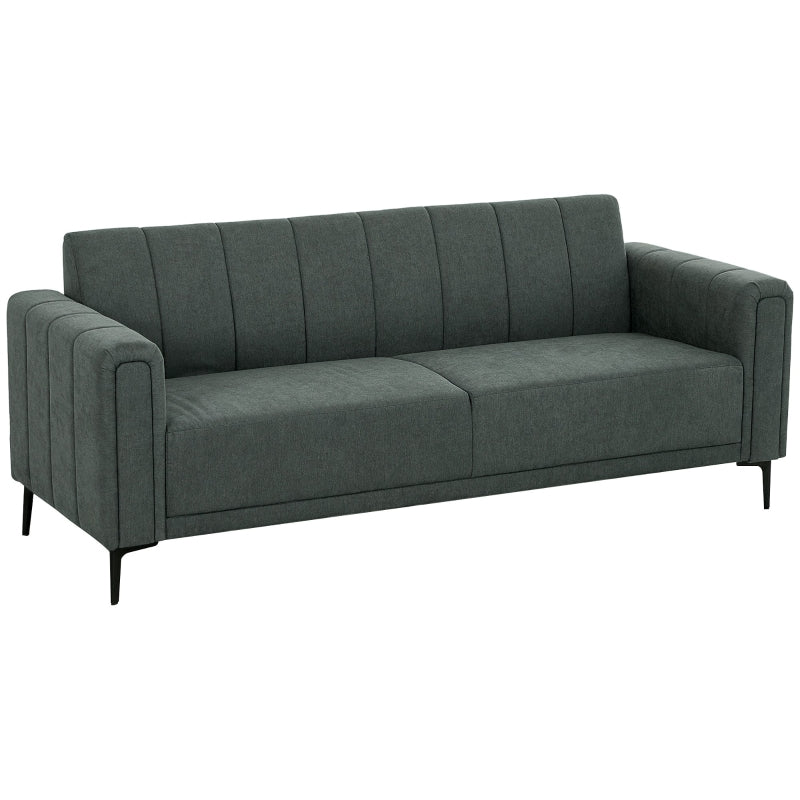 Modern Grey Three-Seater Sofa for Relaxed Living Room Comfort