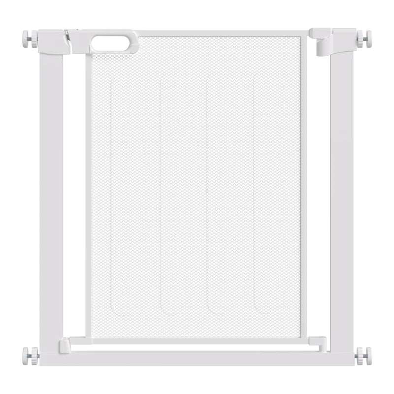 Adjustable Pet Safety Gate for Doorways & Staircases - 75-82cm Wide, White, Ideal for Hallways & Home Safety