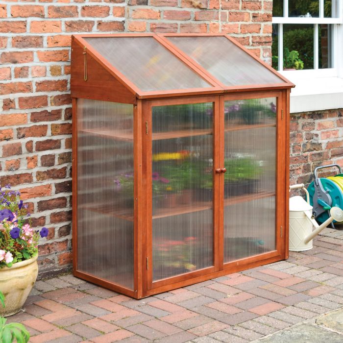 Mini Hardwood Greenhouse - Compact Design