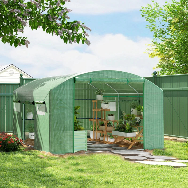 13 x 9.8ft Walk-In Greenhouse (Green)