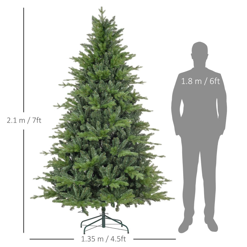 7ft Green Bare Artificial Christmas Tree with 2445 Tips - Lush, Realistic Holiday Decor for Home & Office