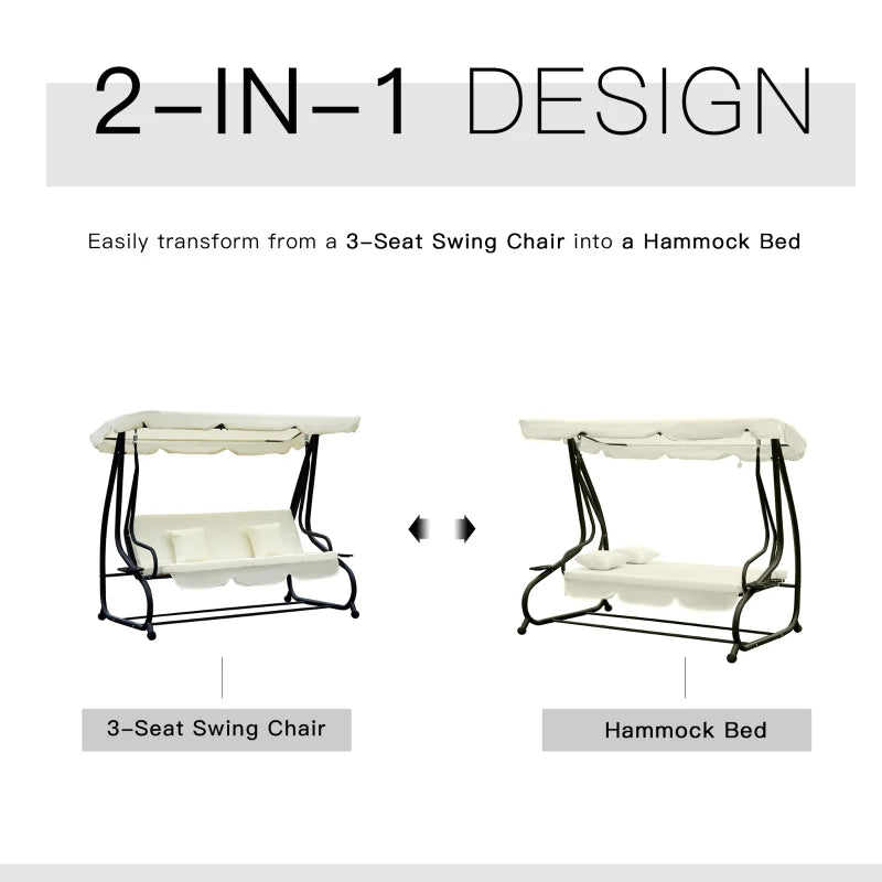 Swing Chair Combo - Cream White, 200x120x164 cm