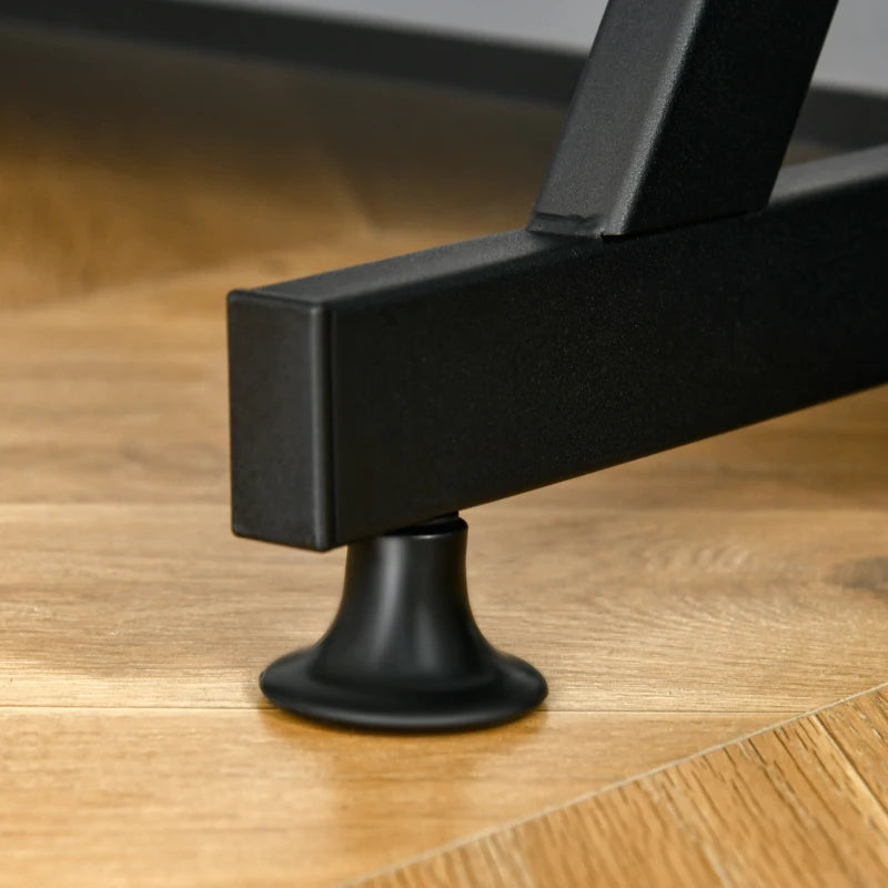 Industrial Computer Desk with Monitor Stand - 100x60cm Compact Home Office Desk for Small Spaces - Rustic Brown Finish