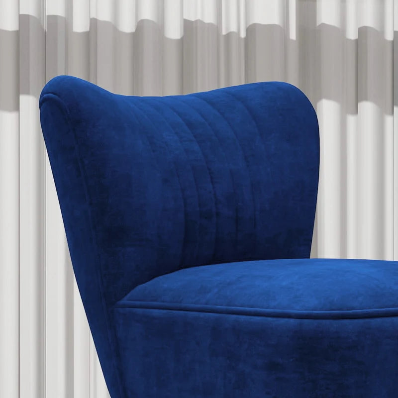 Velvet-Feel Dark Blue Tub Accent Chair for Stylish Living Room Decor