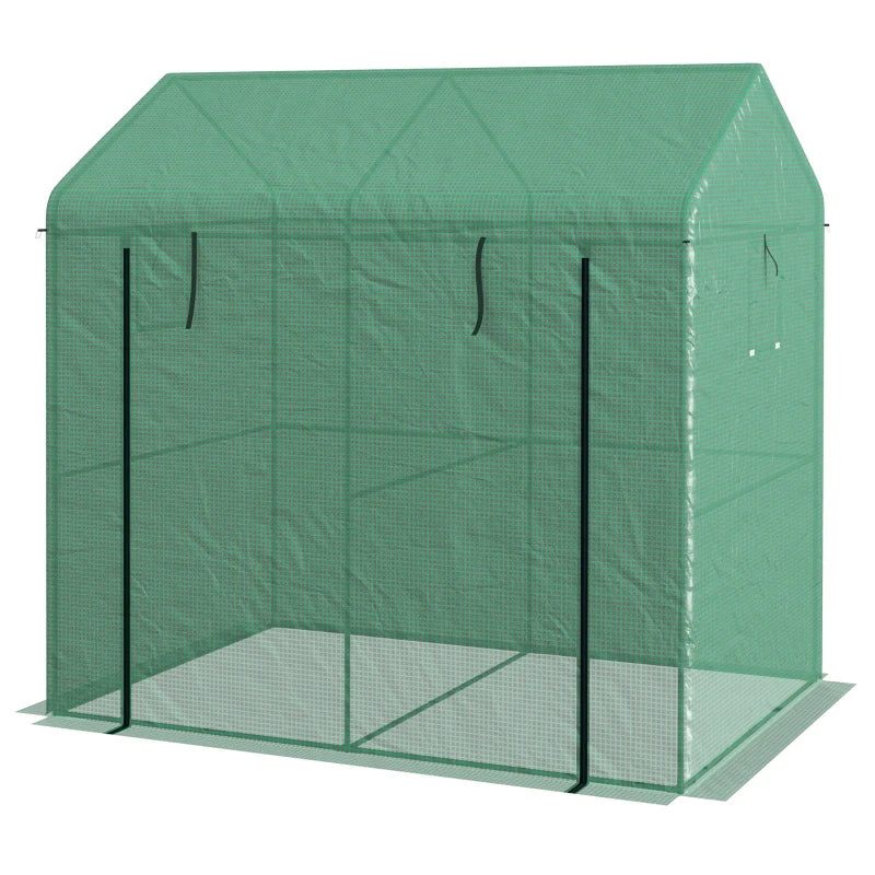 Green Walk-in Garden Grow House with Roll-up Door, 200x140x200cm