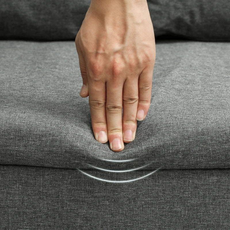 Grey Two-Seater Pull-Out Sofa Bed for Compact Living Spaces