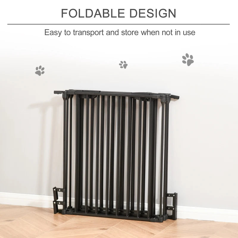 5-Panel Metal Pet Playpen with Walk-Through Door - Black Dog Fence for Indoor/Outdoor Use, Durable & Easy to Assemble