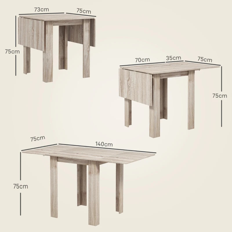 Stylish Four-Seater Drop Leaf Dining Table - Elegant Wood Effect Design for Space-Saving Dining Solutions