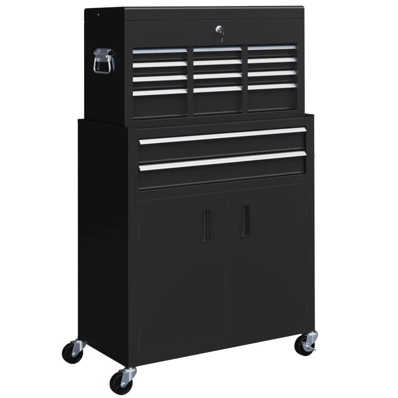 Portable Tool Chest with 6 Drawers on Wheels - Lockable