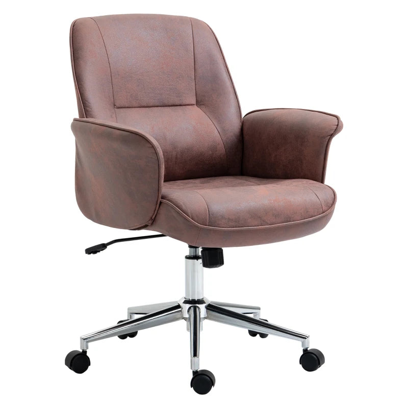 Vinsetto Red Office Chair - Ergonomic Swivel Desk Chair with Armrests & Rolling Wheels for Home & Work